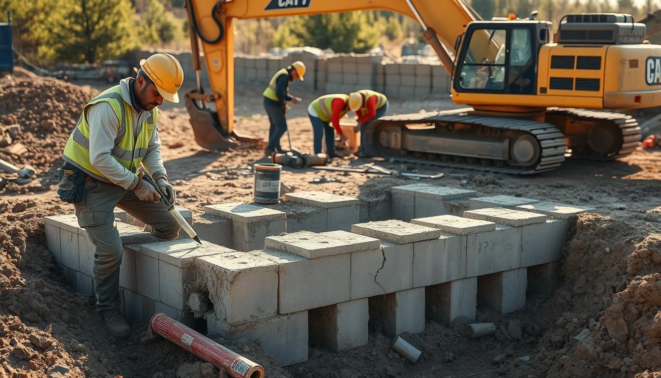 Block and base foundation repair on an older Houston home