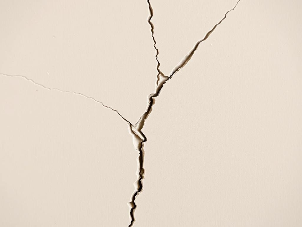 Interior wall cracks indicating foundation problems in a Bunker Hill Village home