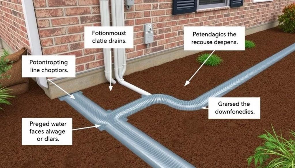 Proper drainage system installation to prevent Baytown foundation problems