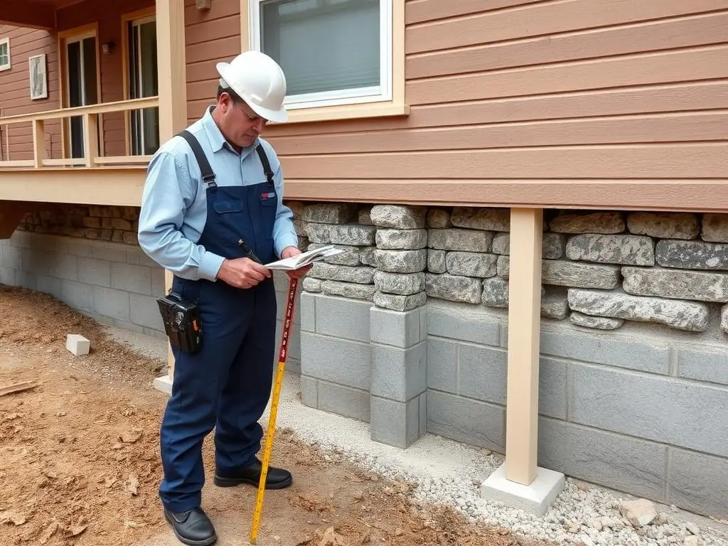 Duratech specialist performing a foundation inspection in Houston