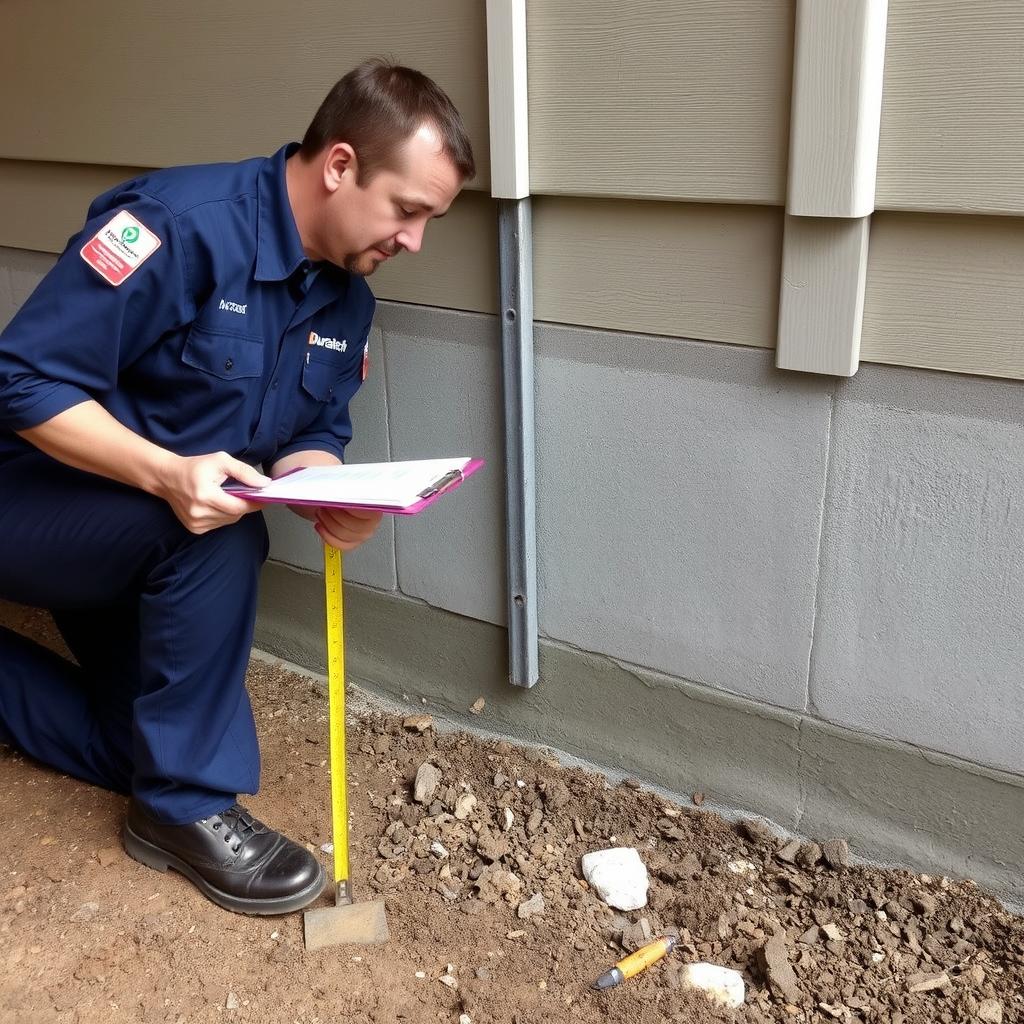 Foundation inspection being performed by Duratech technician
