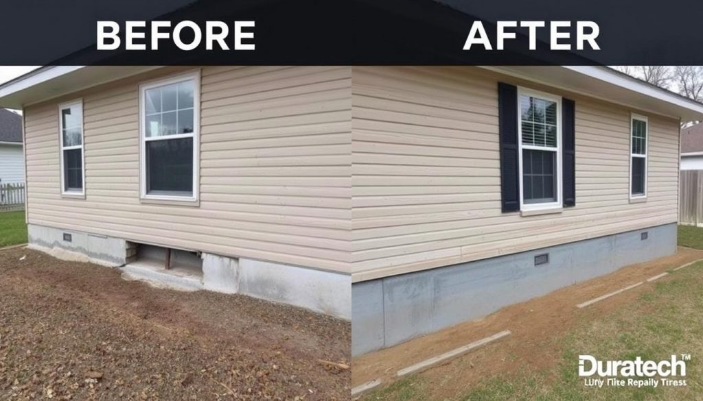 Completed foundation repair project by Duratech in Cleveland, TX