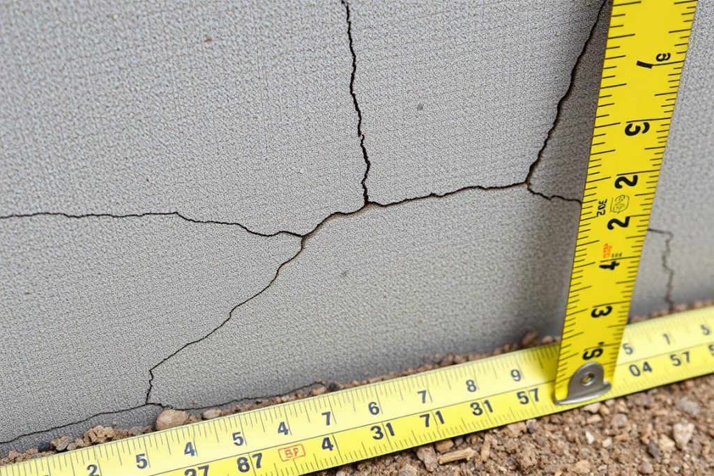 Concrete slab foundation with visible cracks in Cleveland home
