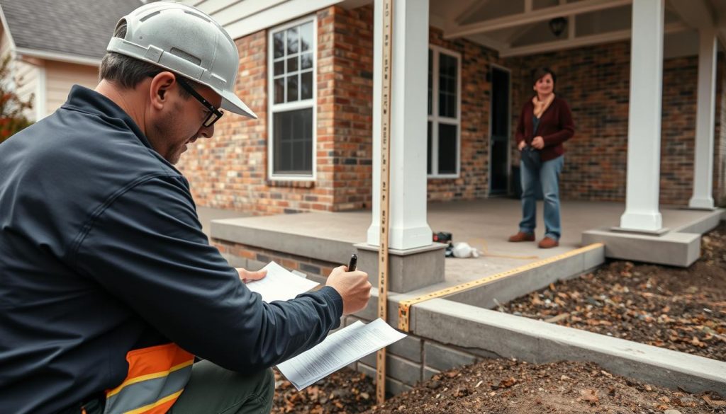 Duratech foundation expert conducting a thorough inspection in Bellaire