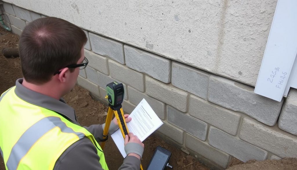 Duratech foundation repair specialist performing thorough inspection