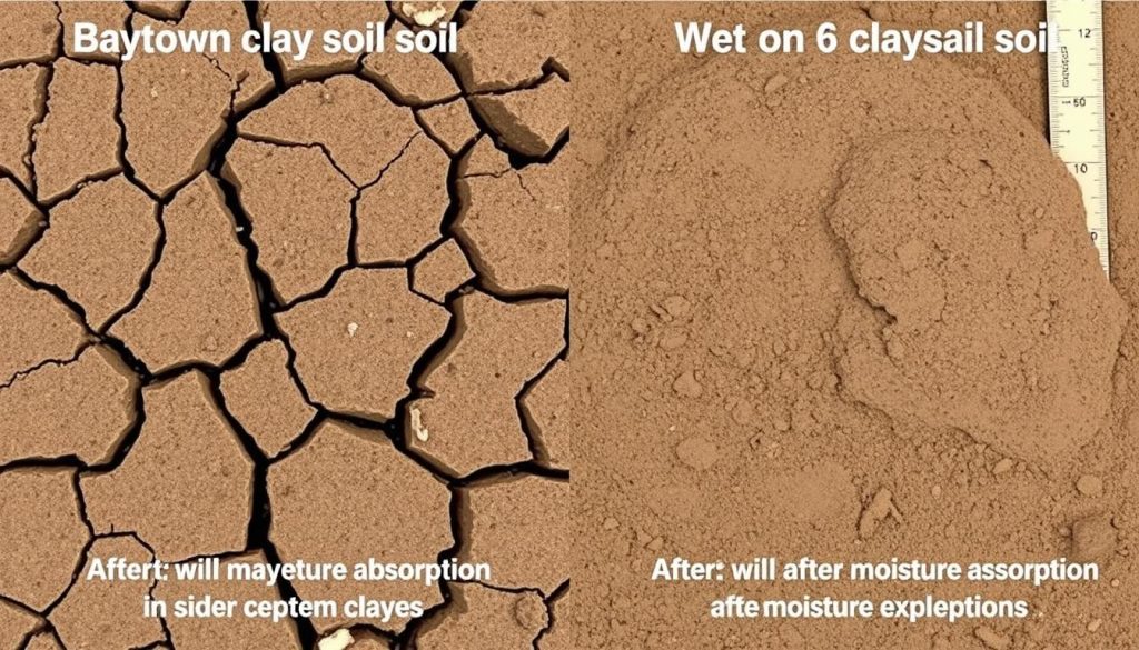 Clay soil expansion demonstration showing Baytown soil conditions
