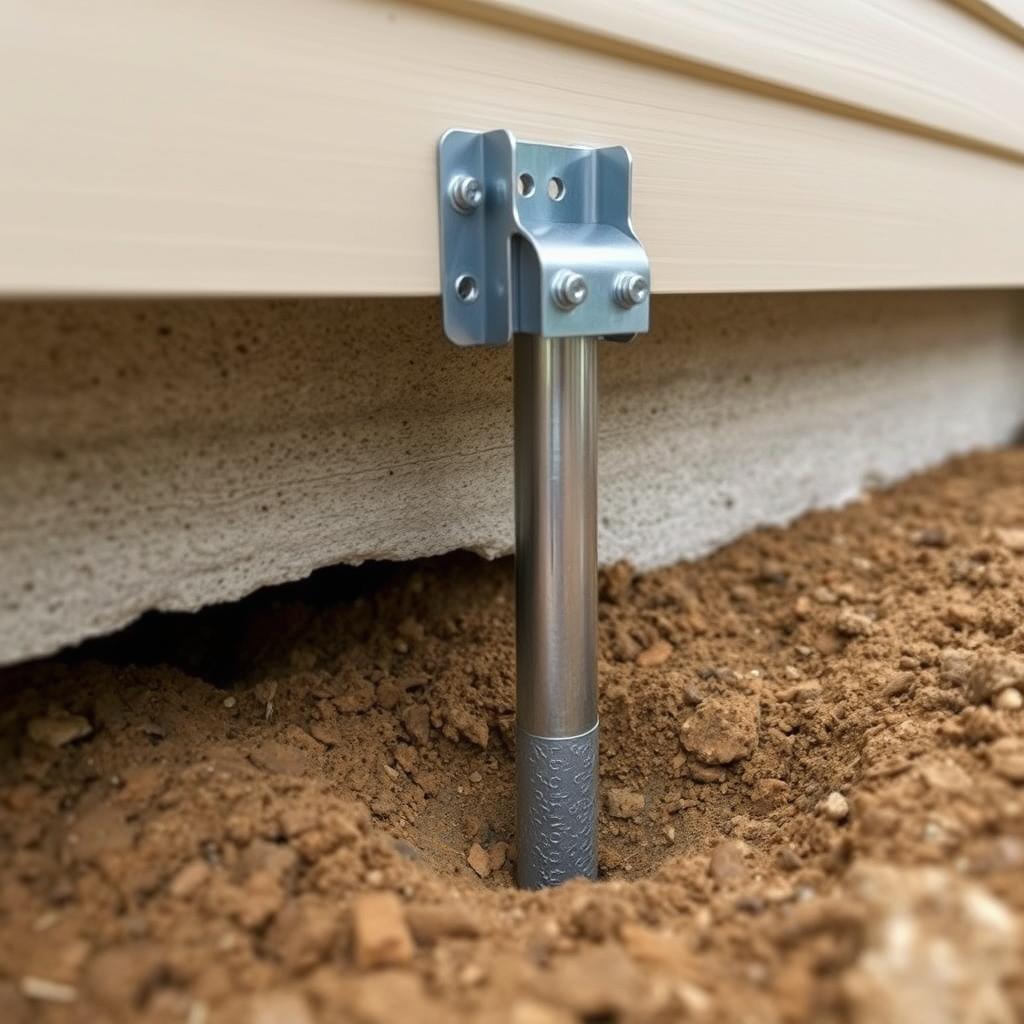 Steel pier foundation support system used in Baytown