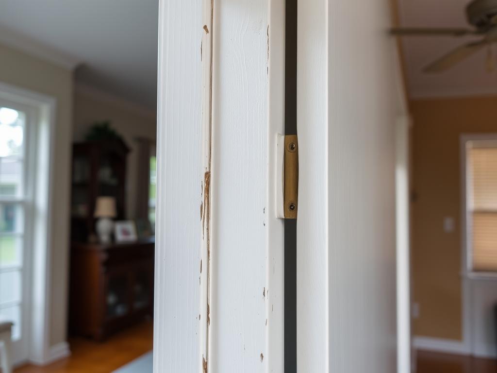 Sticking door frame caused by Baytown foundation settlement