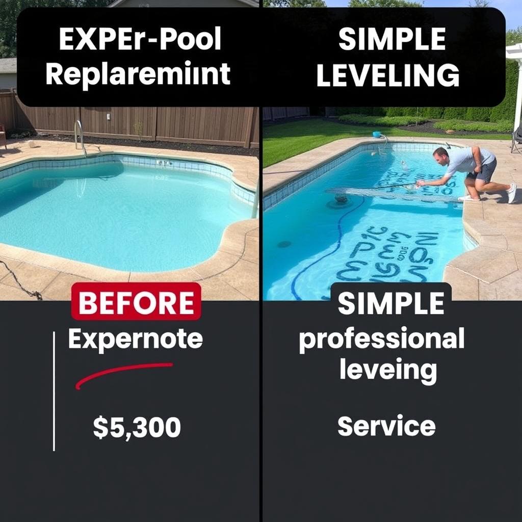 Cost savings from professional swimming pool leveling Cost savings from professional swimming pool leveling