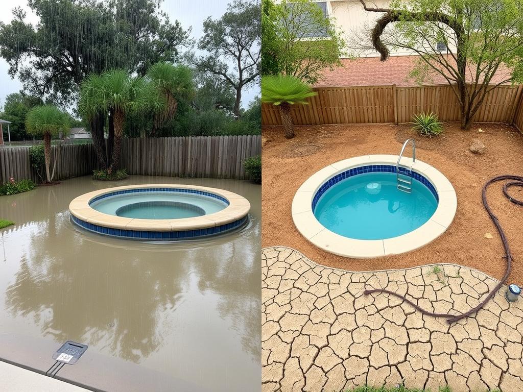 Weather extremes in Houston affecting swimming pool leveling Weather extremes in Houston affecting swimming pool leveling